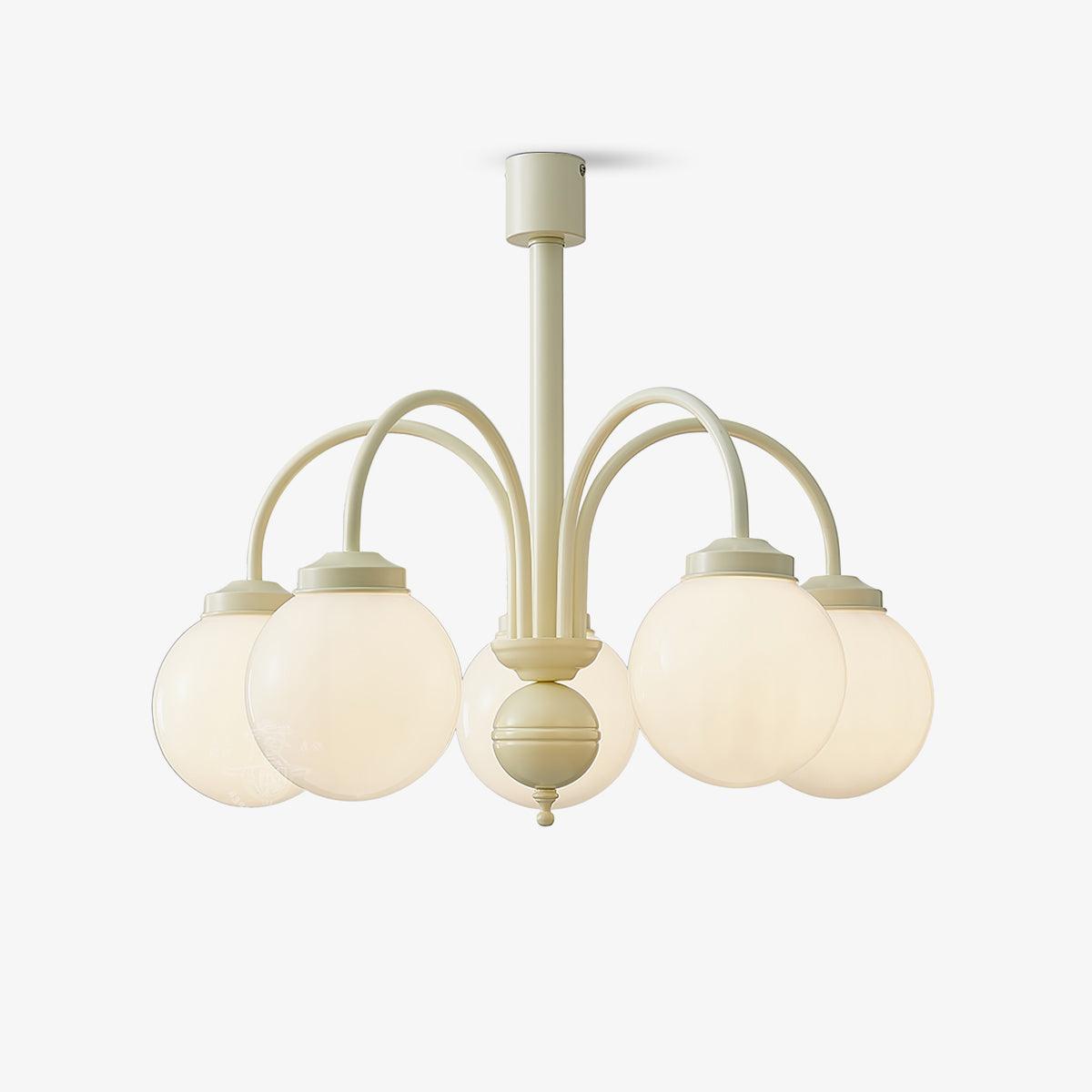 Cream Glass Sphere Chandelier-Homelova