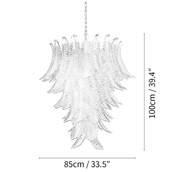 Gorgeous Murano Felci Transparent Glass Chandelier