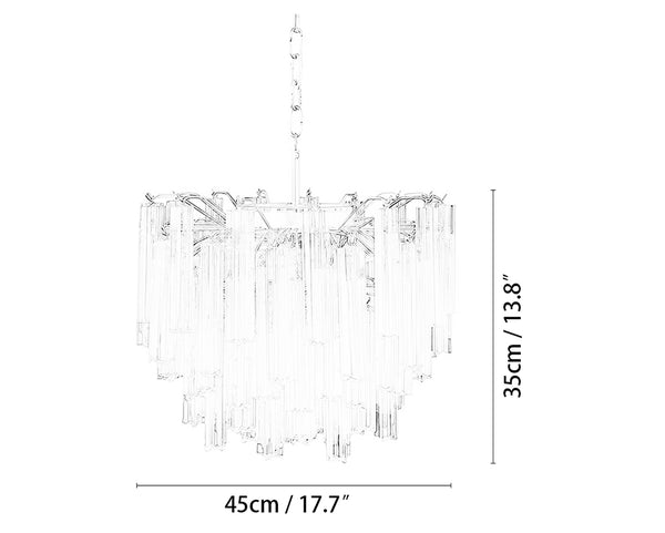 Gorgeous Murano Quadriedri Prisms Transparent Chandelier