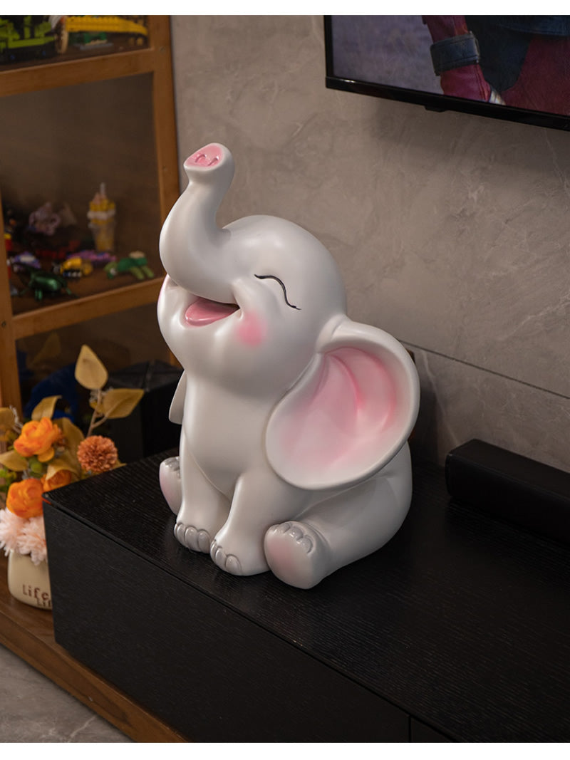 Happy Elephant Money Bank - Playful Cartoon Piggy Bank for Kids & Collectors-Homelova