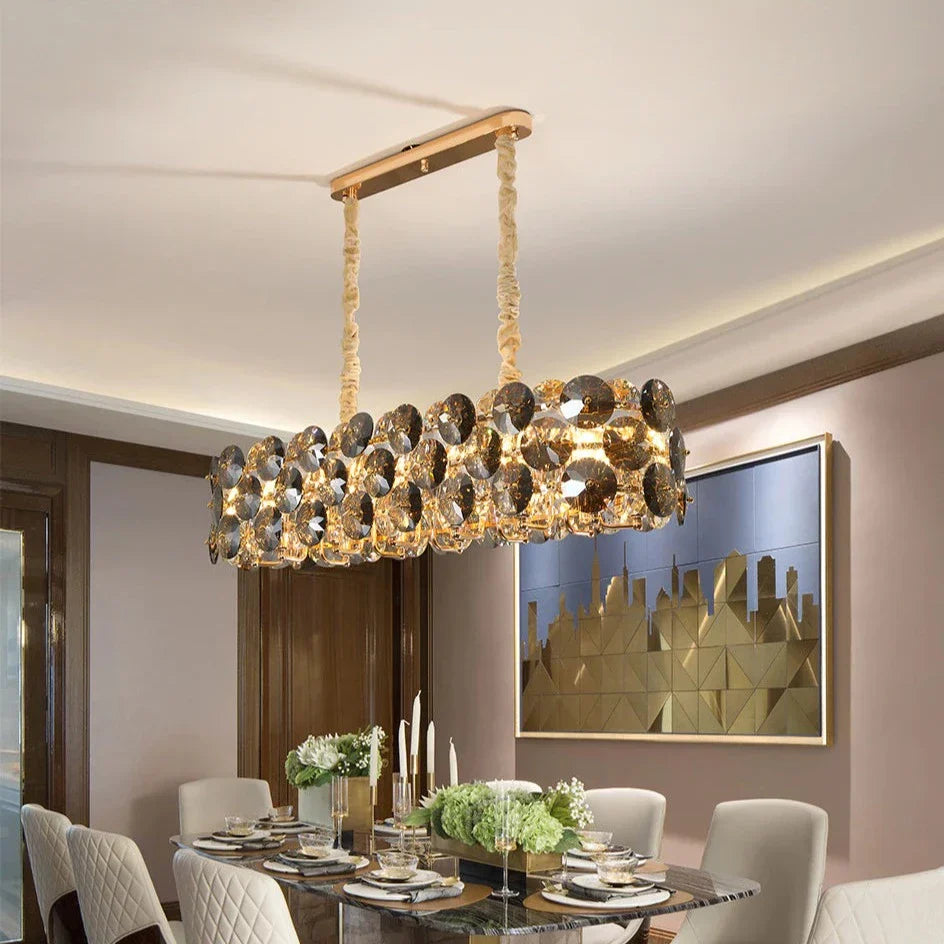 Monte Crystal Dining Room Chandelier-Homelova