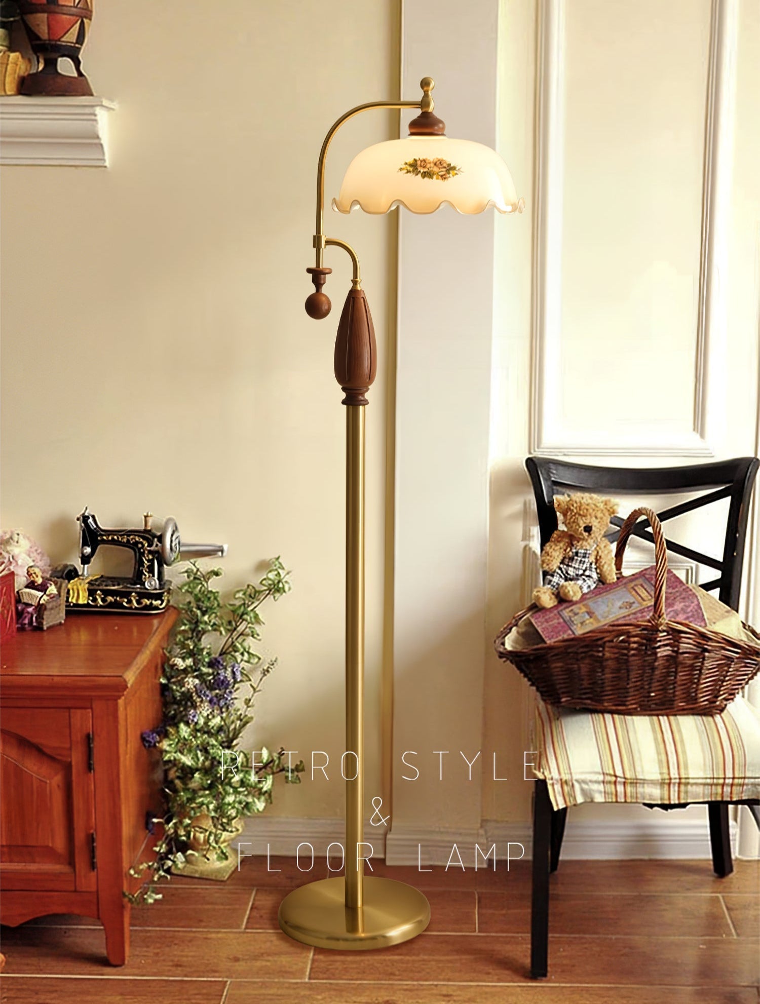 Heritage Bloom Floor Lamp-Homelova