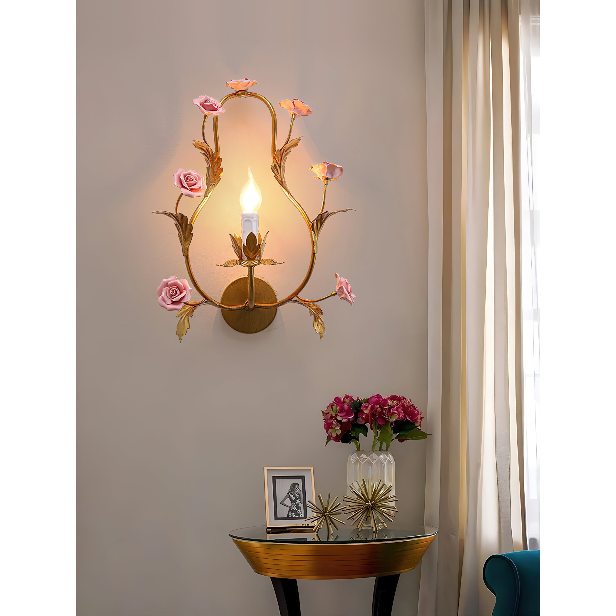 Heritage Floral Wall Lamp-Homelova