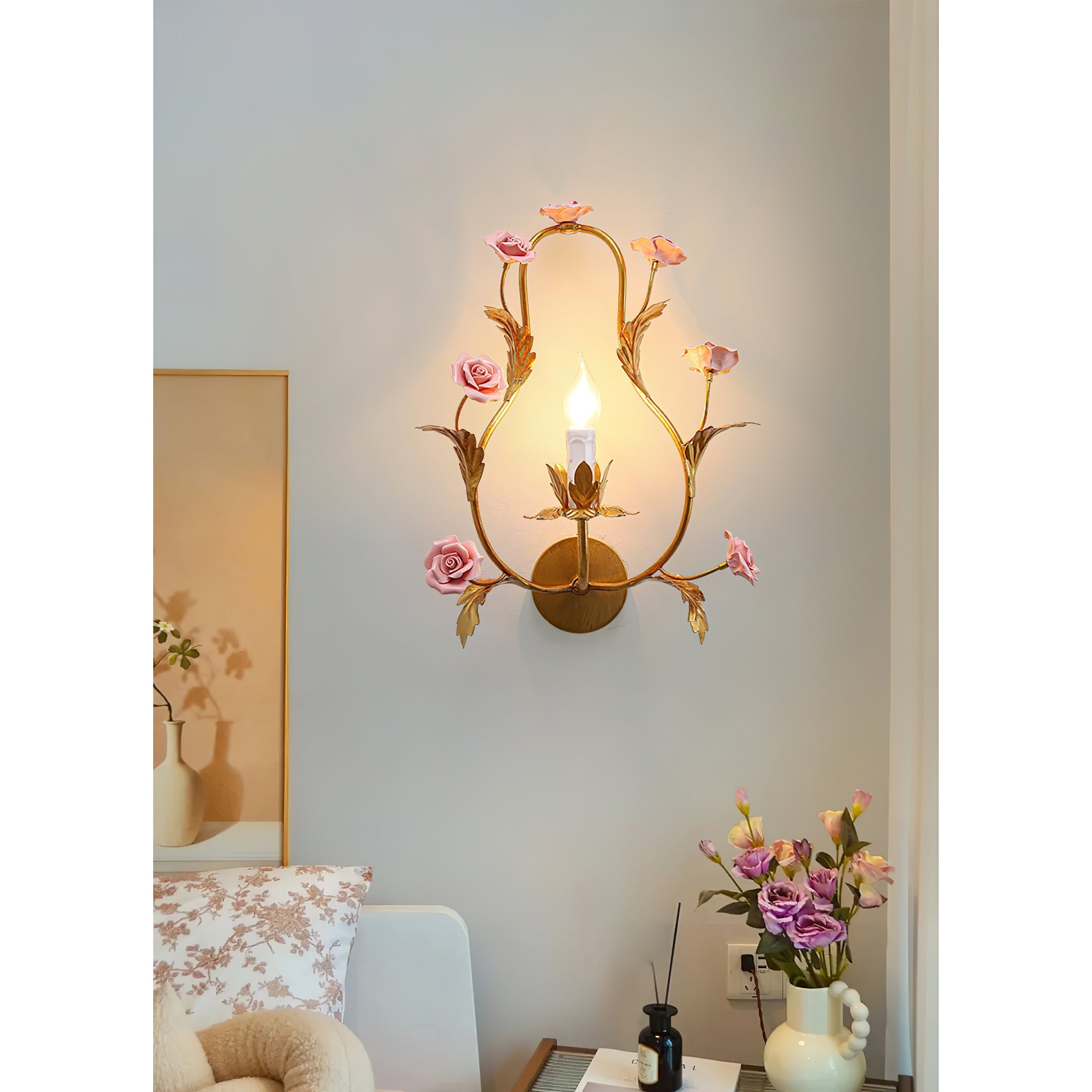 Heritage Floral Wall Lamp-Homelova