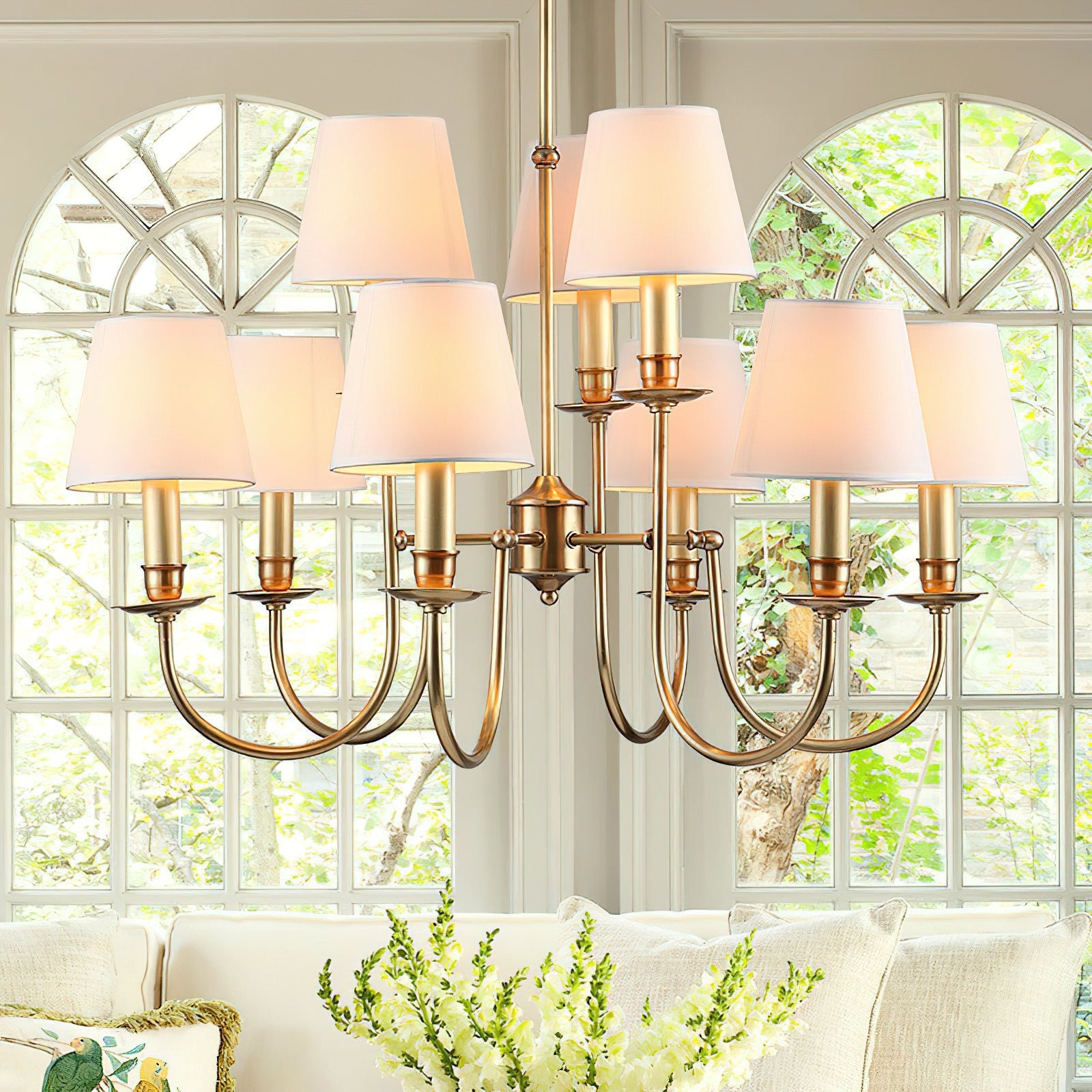 Jeremiah Vintage Brass Chandelier-Homelova