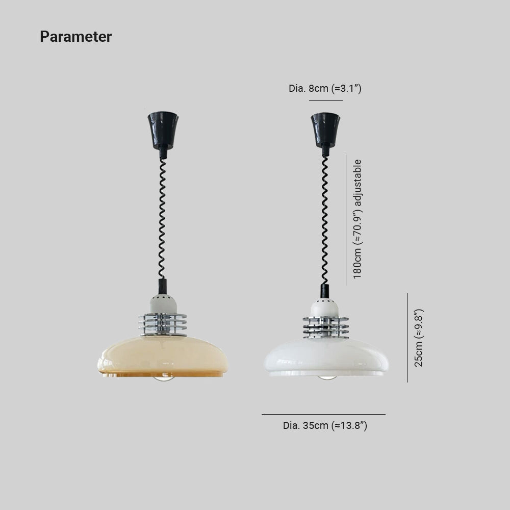 Hailie Vintage Decoration Disc-shaped Metal/Glass Pendant Light Yellow/White