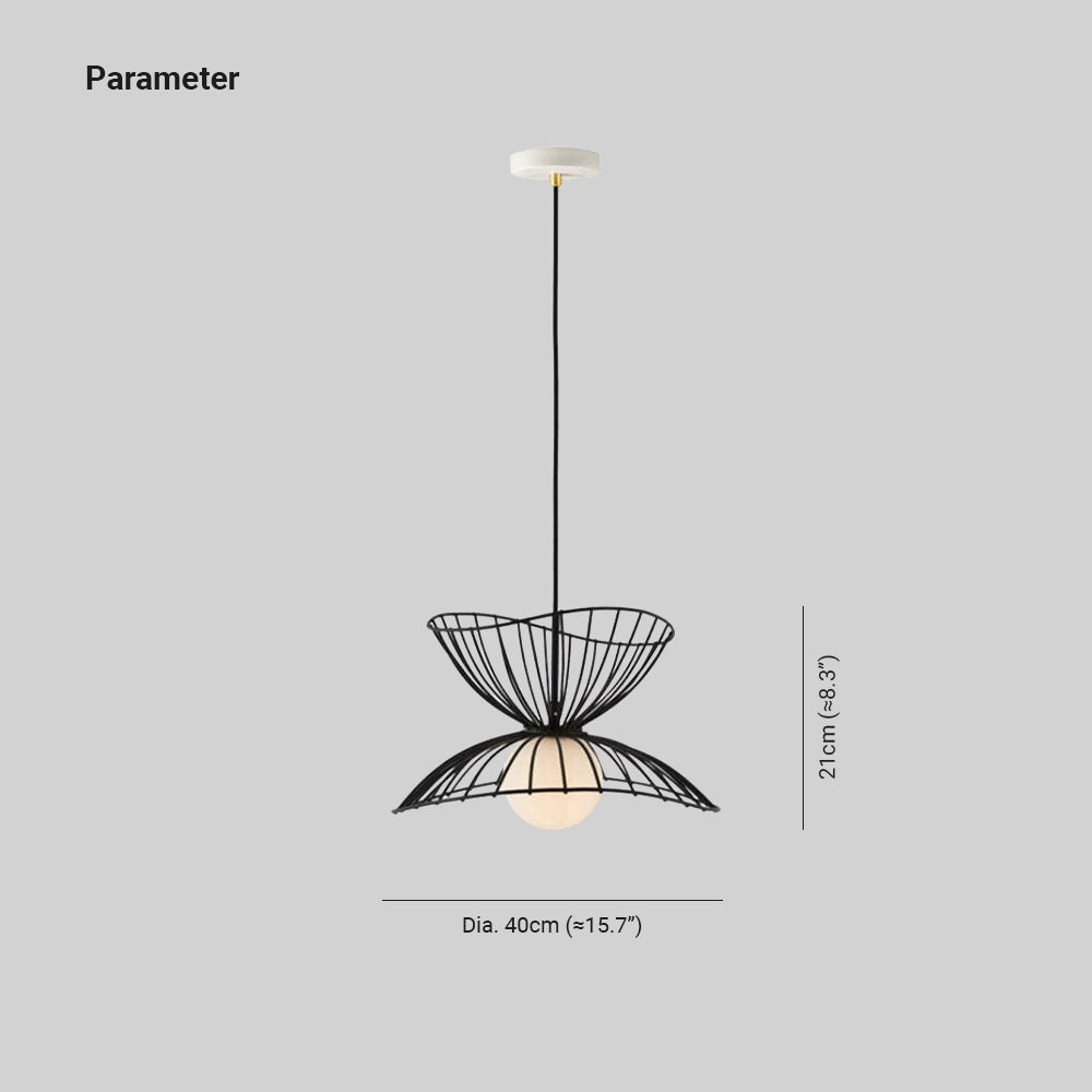Renée Industrial Geométrica Metal Lámpara Colgante Negra/Dorada