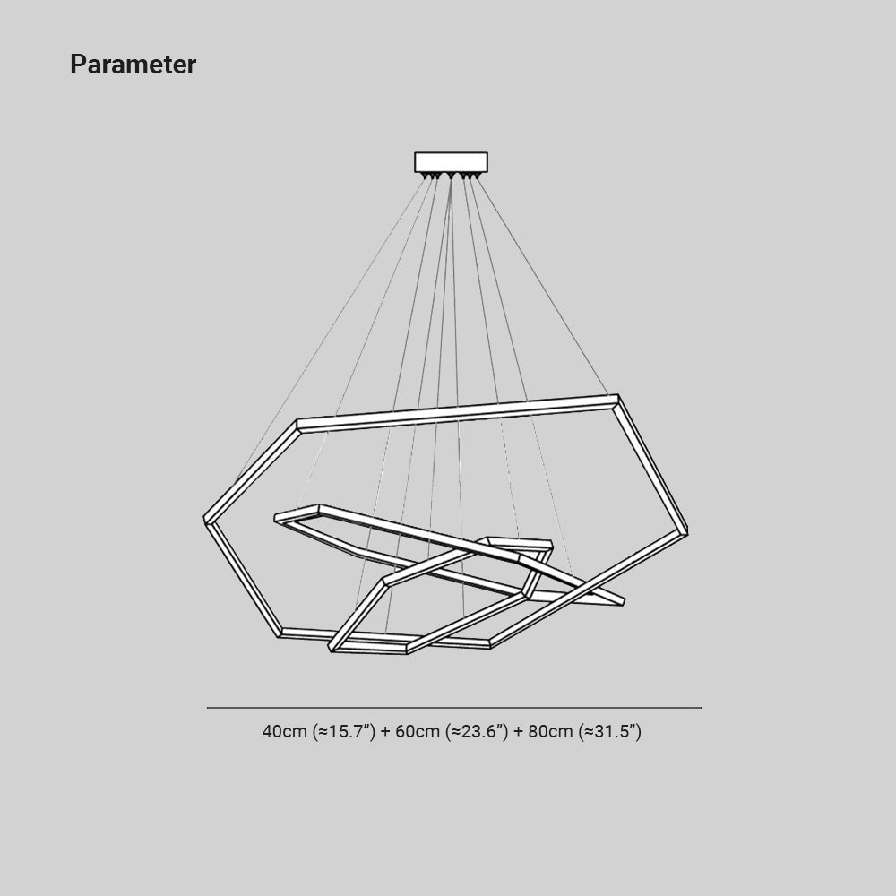 Edge Forja Geométrica Metal Lámpara Colgante, Dorada