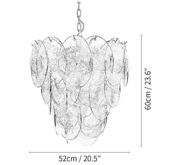 Mazzega Murano Transparent Amber Glasses Chandelier