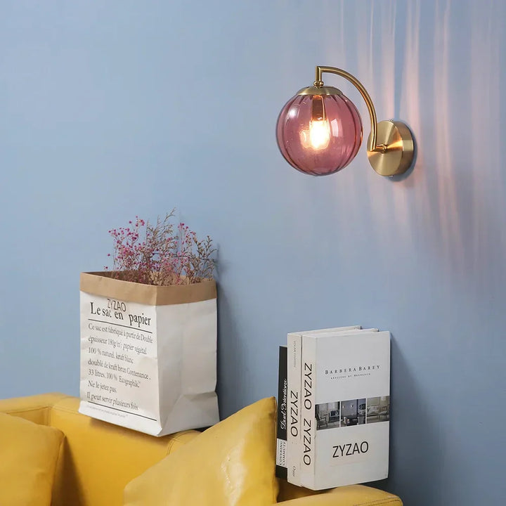 Elegant Wall Light With Glass Design-Homelova