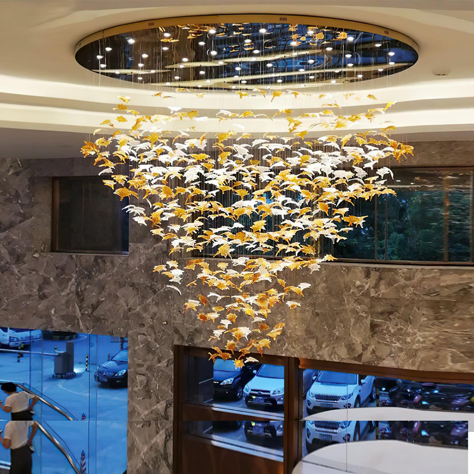 Multicolor Crystal Maple Leaf Chandelier-Homelova