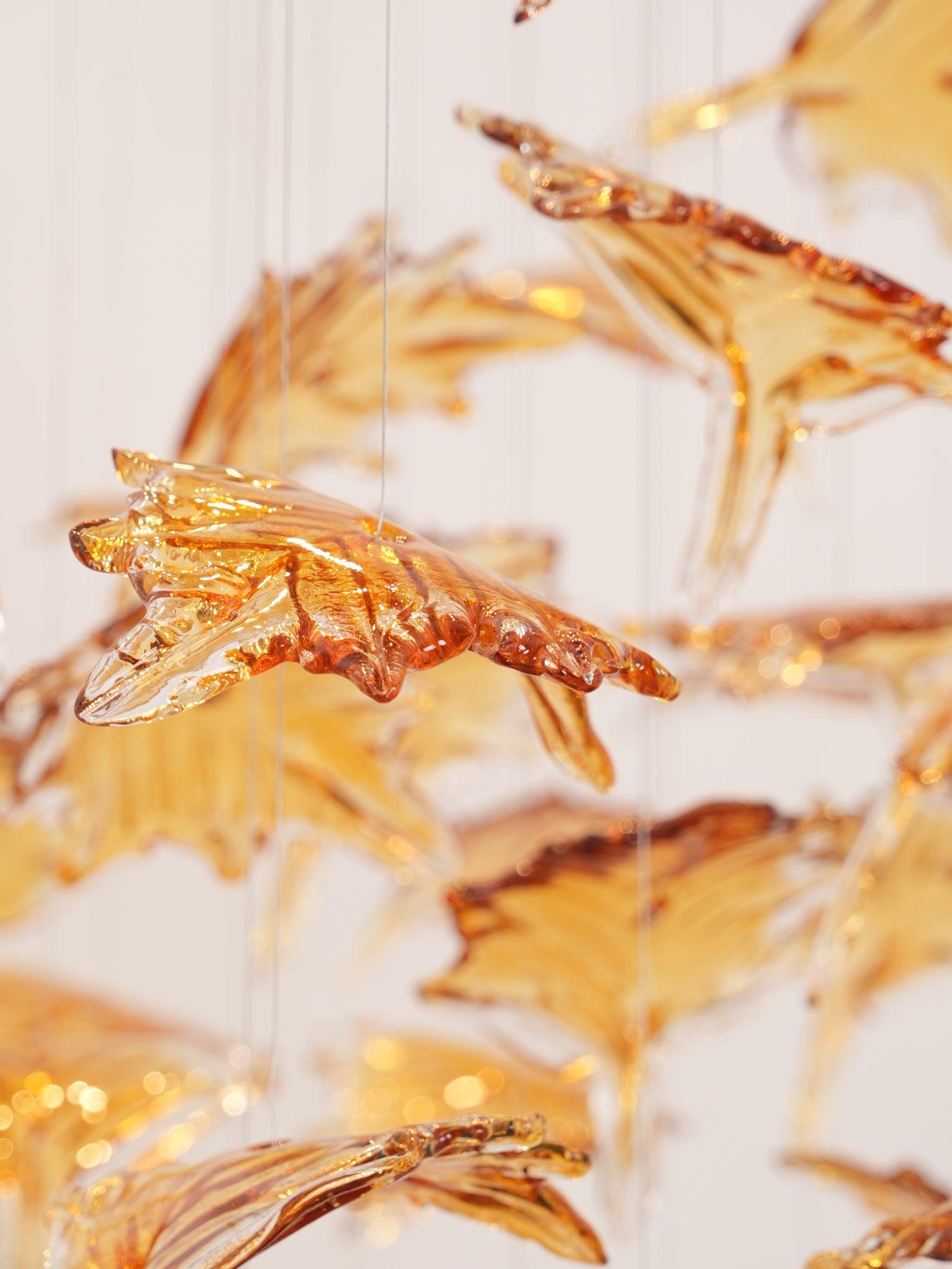 Multicolor Crystal Maple Leaf Chandelier-Homelova