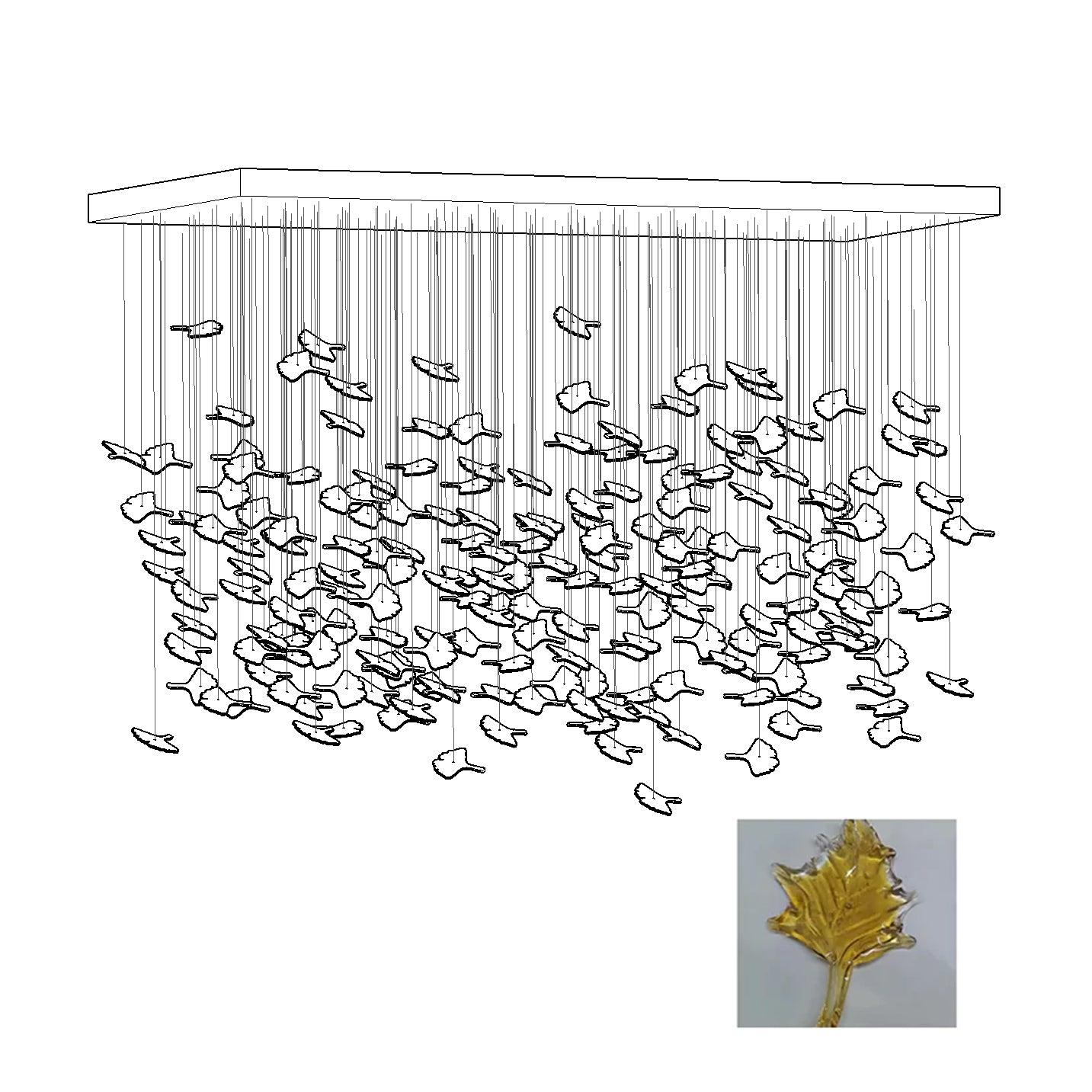 Multicolor Crystal Maple Leaf Chandelier-Homelova