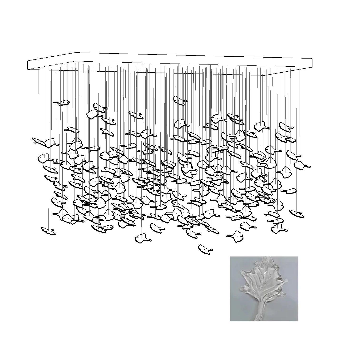 Multicolor Crystal Maple Leaf Chandelier-Homelova
