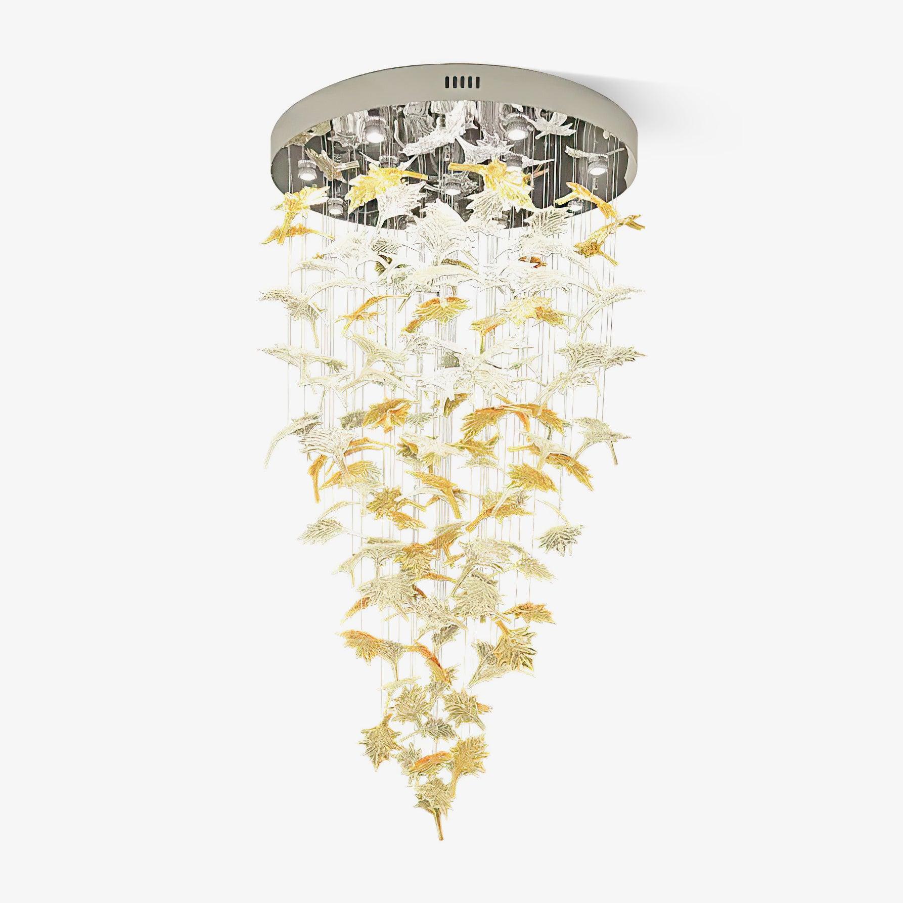 Multicolor Crystal Maple Leaf Chandelier-Homelova