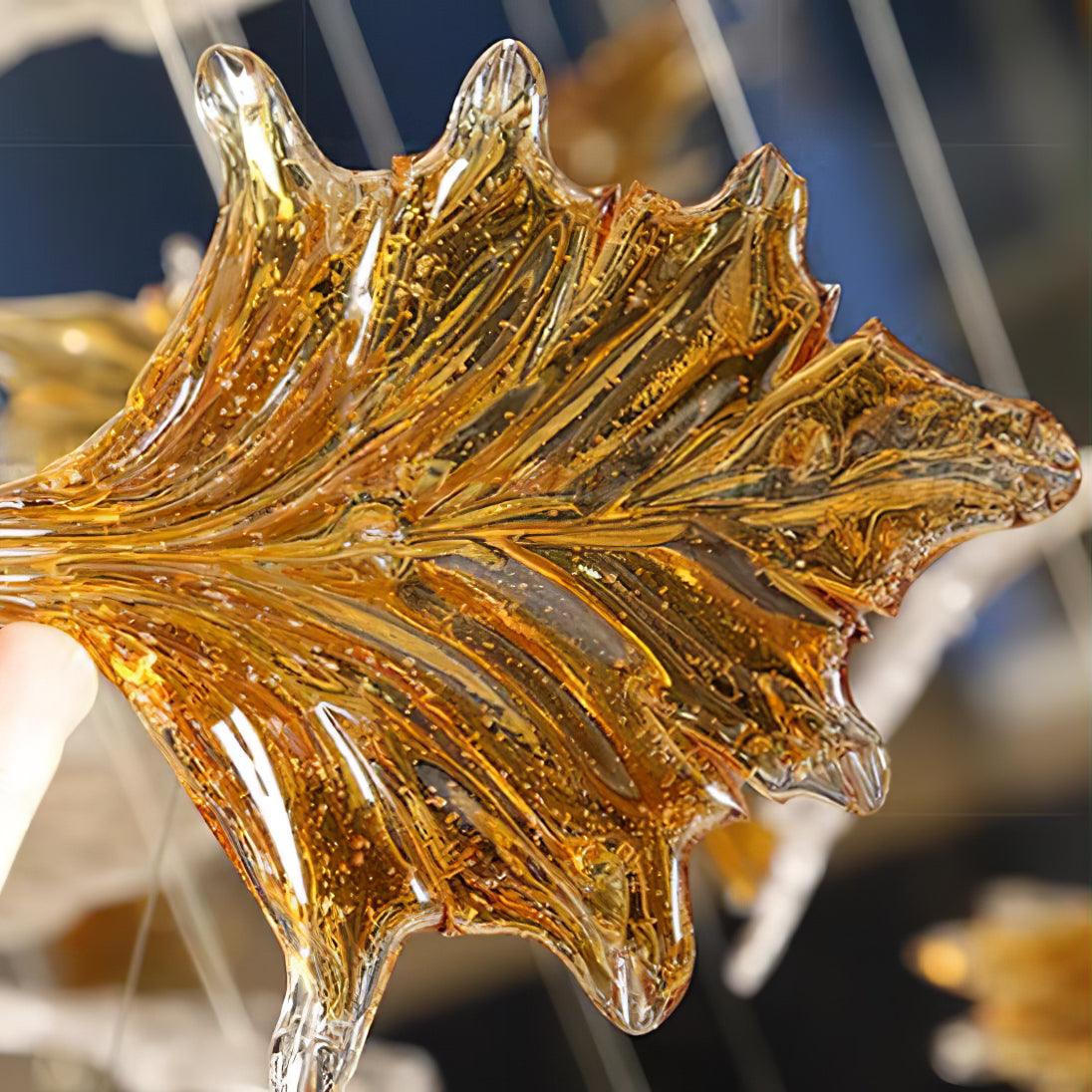 Multicolor Crystal Maple Leaf Chandelier-Homelova
