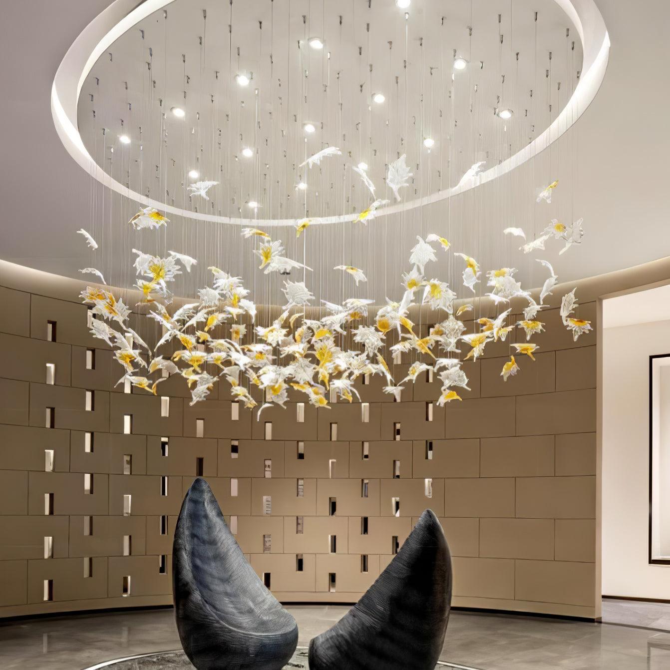 Multicolor Crystal Maple Leaf Chandelier-Homelova