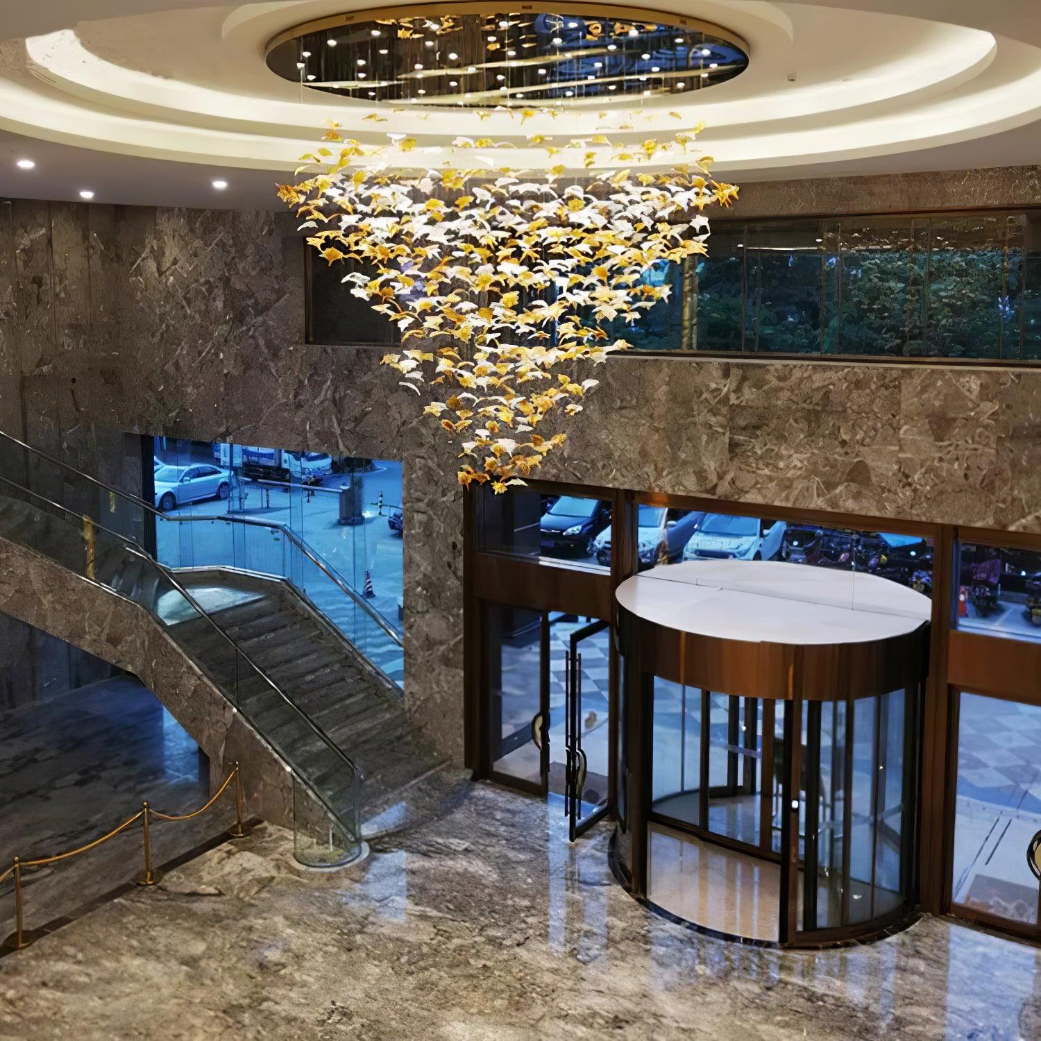 Multicolor Crystal Maple Leaf Chandelier-Homelova