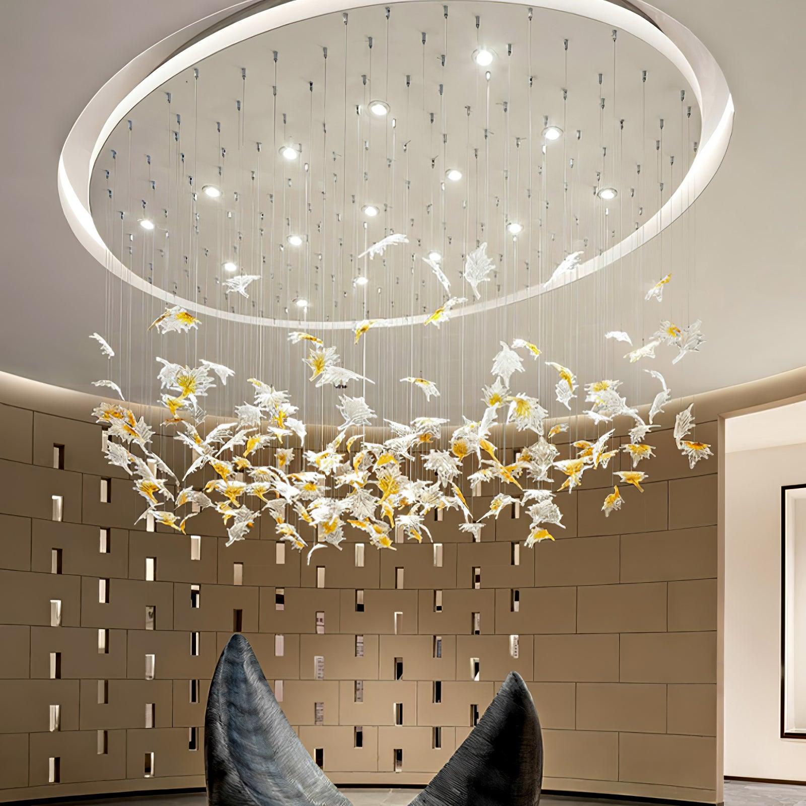 Multicolor Crystal Maple Leaf Chandelier-Homelova