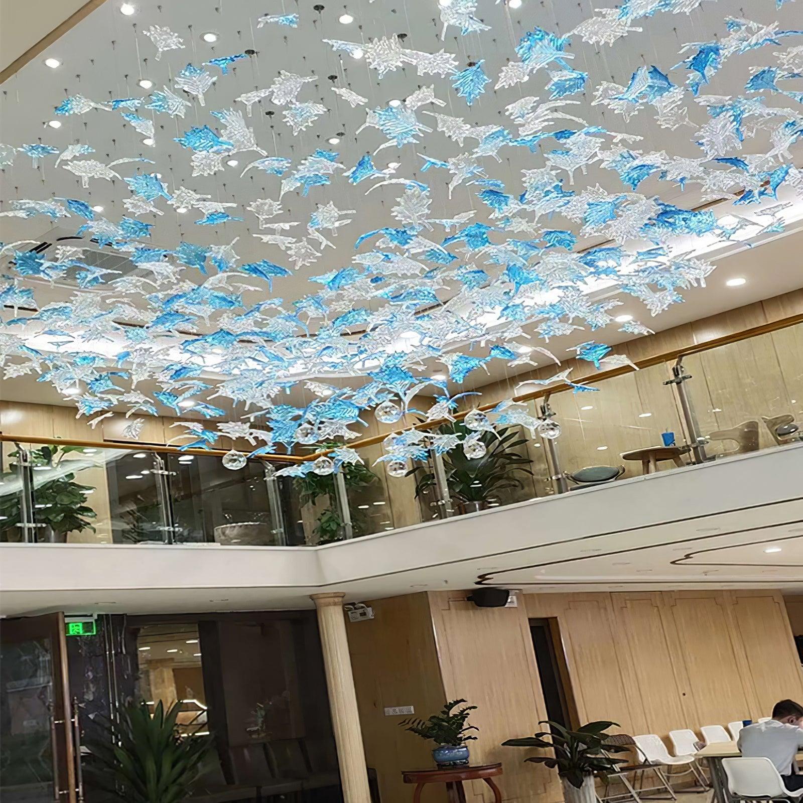 Multicolor Crystal Maple Leaf Chandelier-Homelova