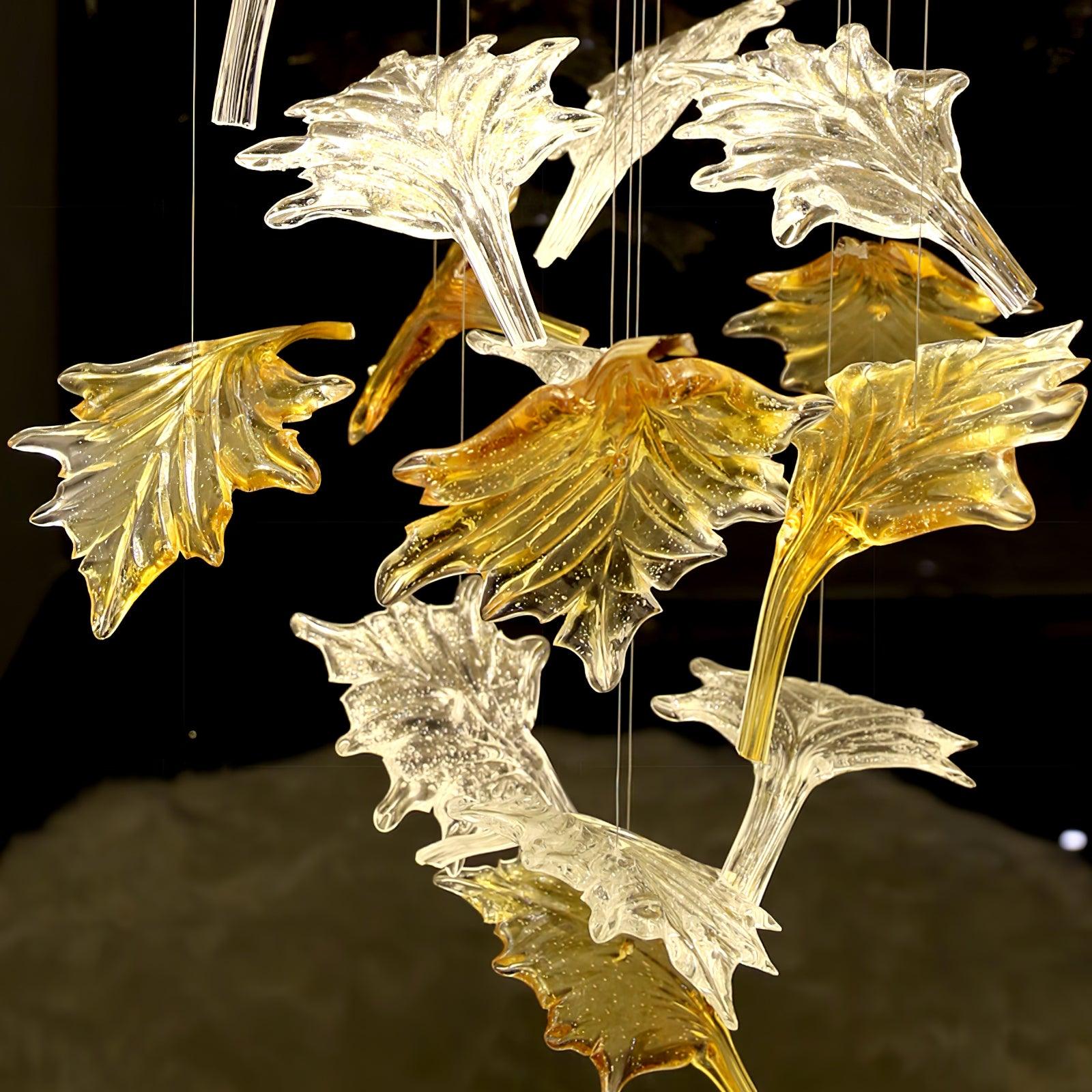 Multicolor Crystal Maple Leaf Chandelier-Homelova