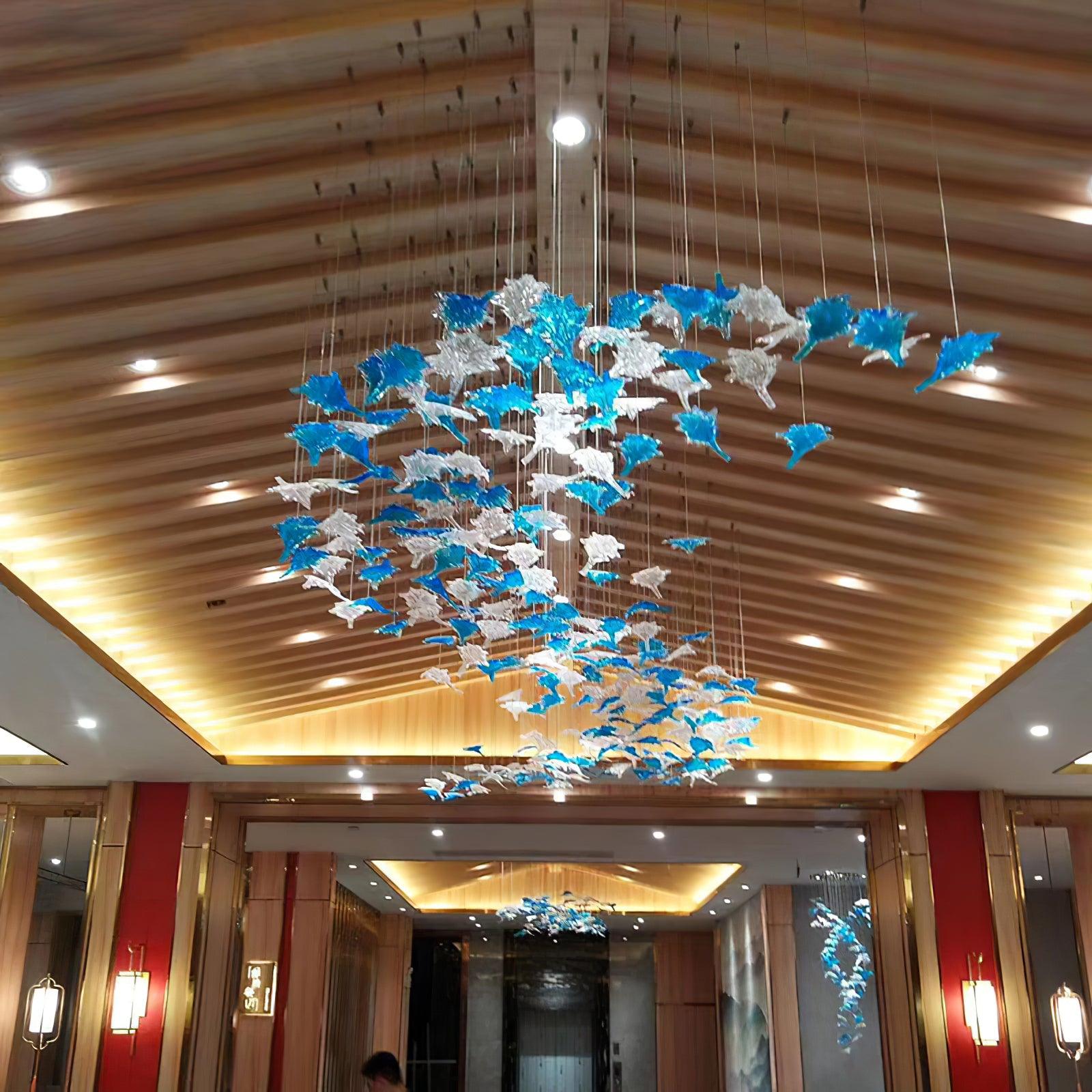 Multicolor Crystal Maple Leaf Chandelier-Homelova