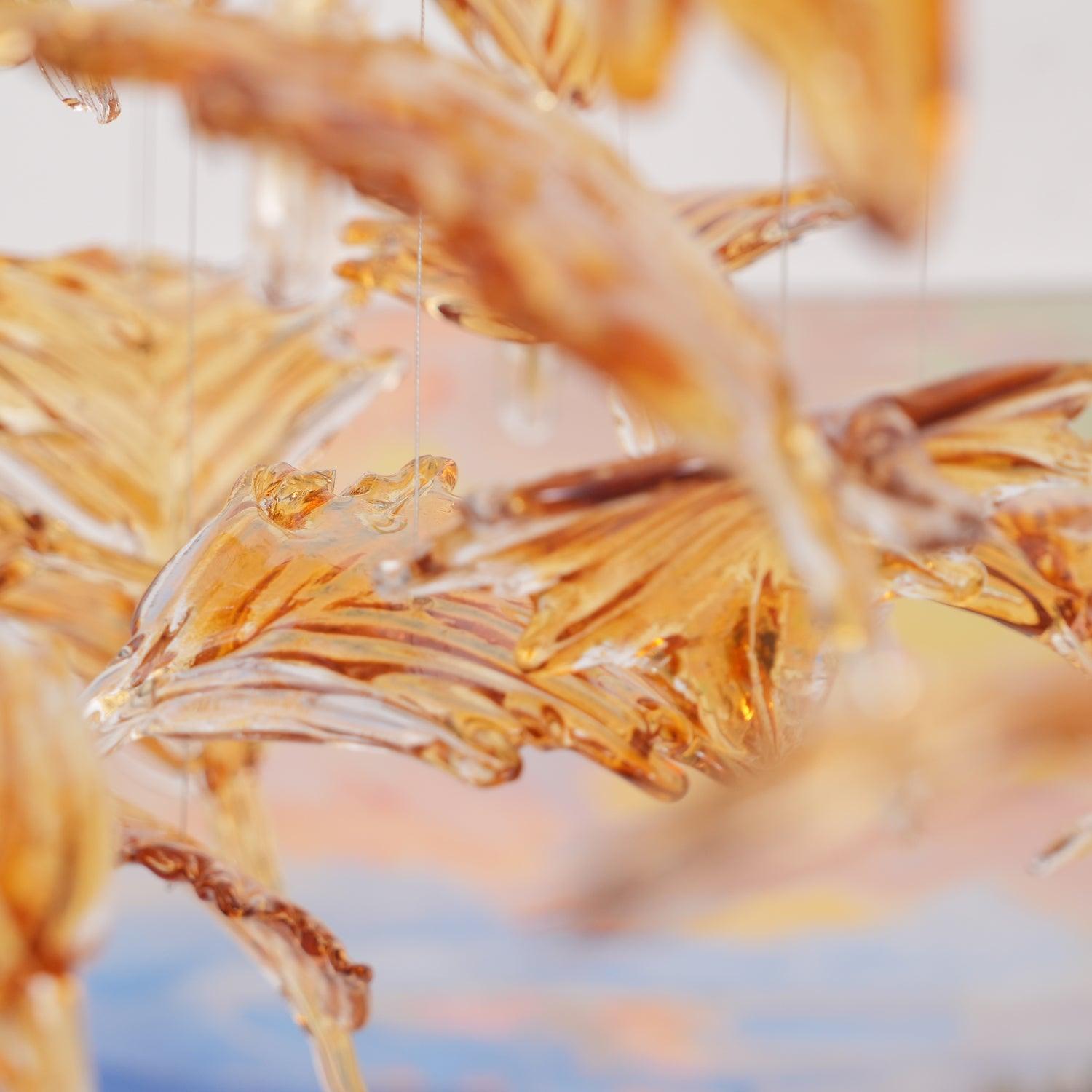 Multicolor Crystal Maple Leaf Chandelier-Homelova