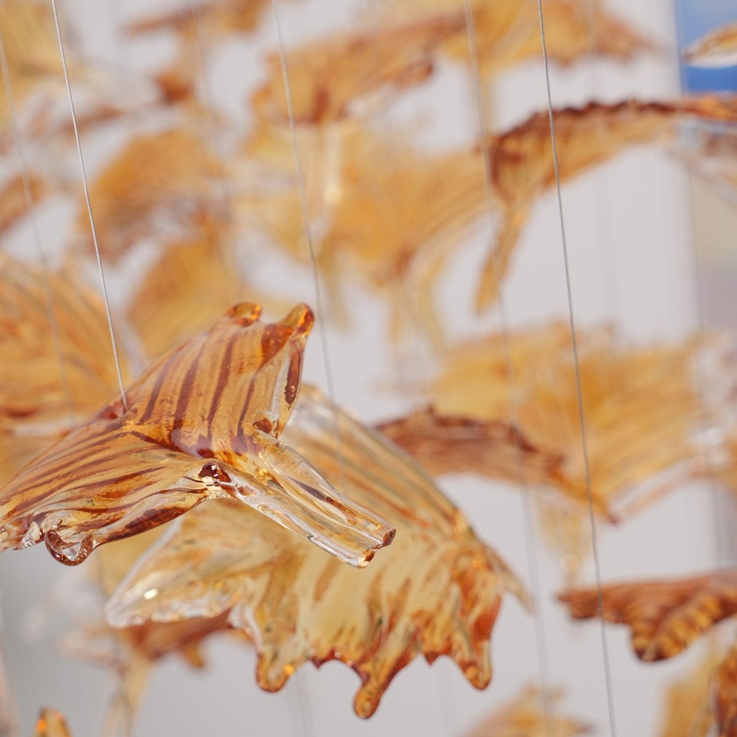 Multicolor Crystal Maple Leaf Chandelier-Homelova