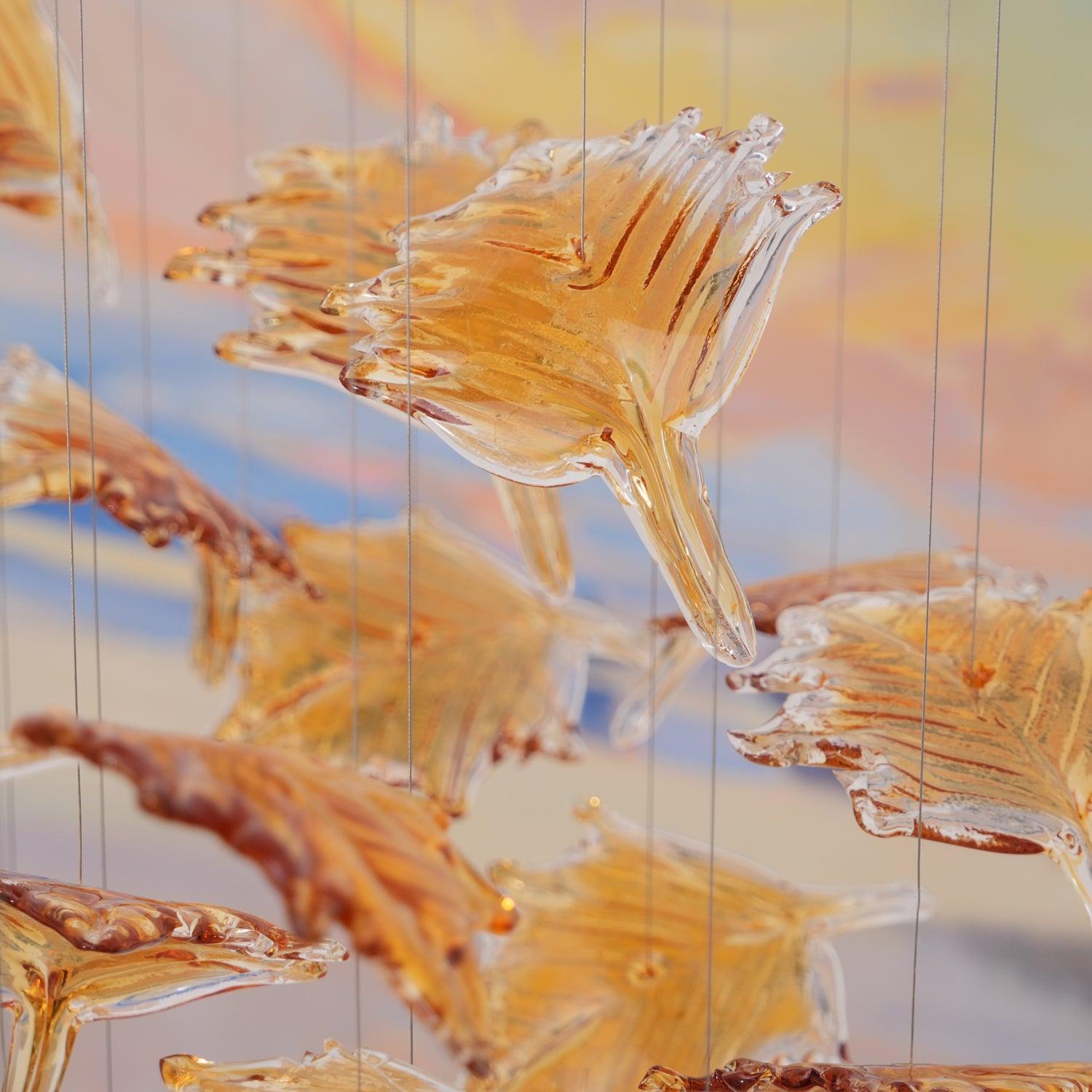 Multicolor Crystal Maple Leaf Chandelier-Homelova