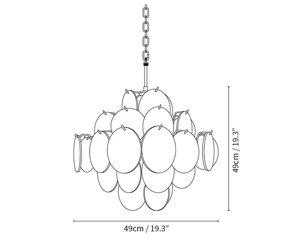Vintage Murano Iridescent Disks Chandelier