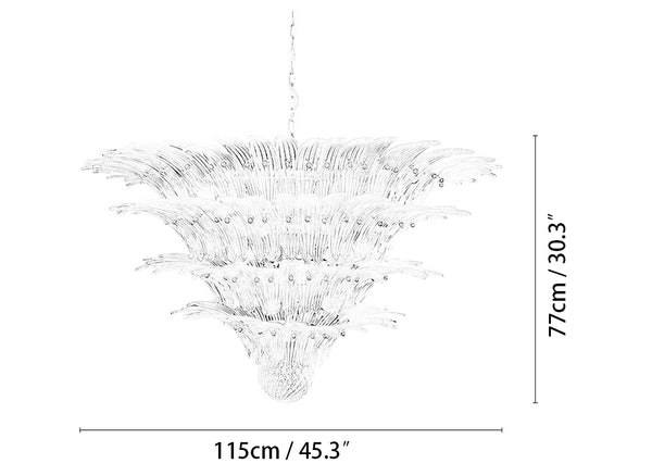 Murano Palmette Amber Trasparent Chandelier