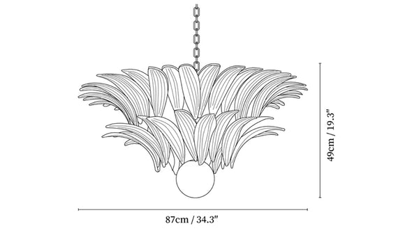 Murano Palmette Transparent Chandelier