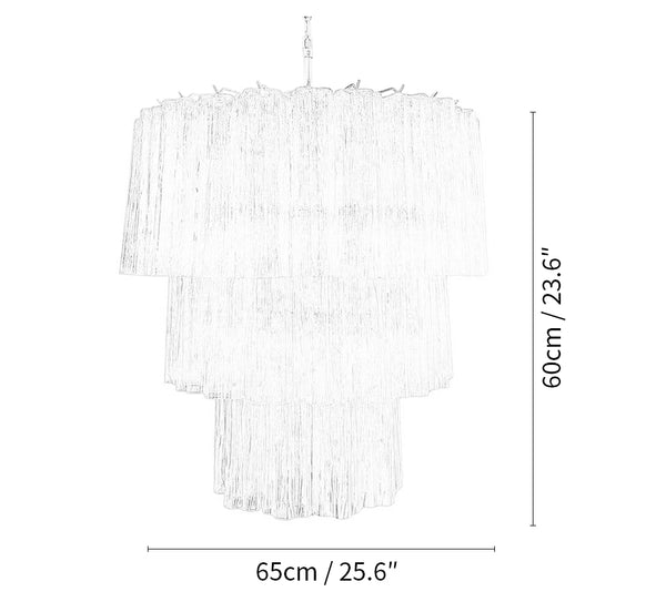 Murano Pink Glass Tube Chandelier