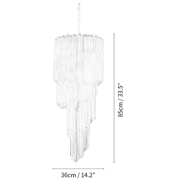 Murano Spiral Prisms Transparent Chandelier