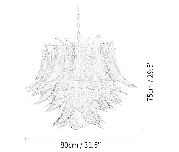 Murano Transparent Ferns Glass Chandelier