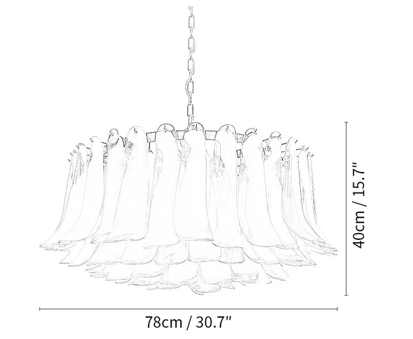 Murano Transparent Glass Petal Chandelier