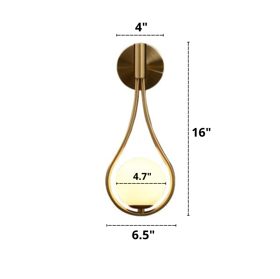 Nordic Glass Globe Wall Light Dimensions Focal Decor
