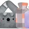 Purple hot water bottle