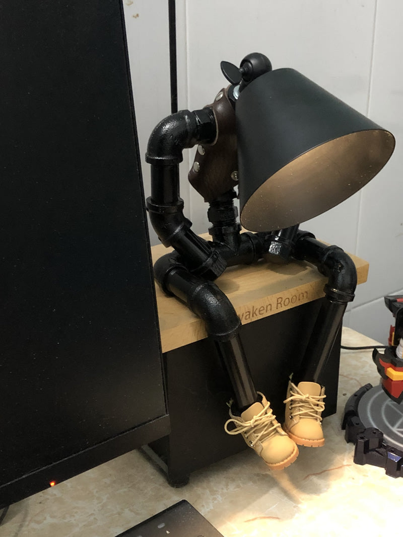 Amazing punk robot office bedroom table lamp, industrial style design art-Homelova