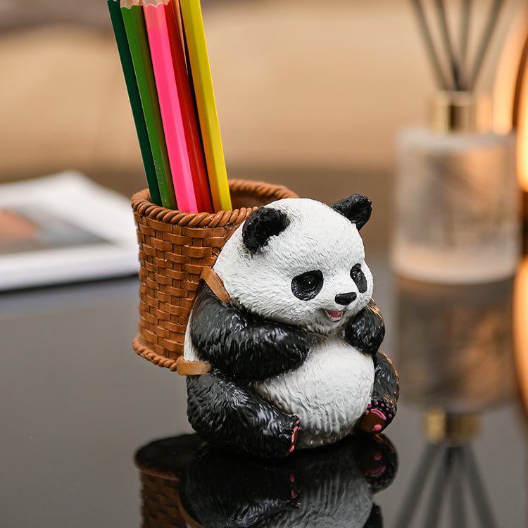 Fun panda pen holder, desktop decoration ideas-Homelova