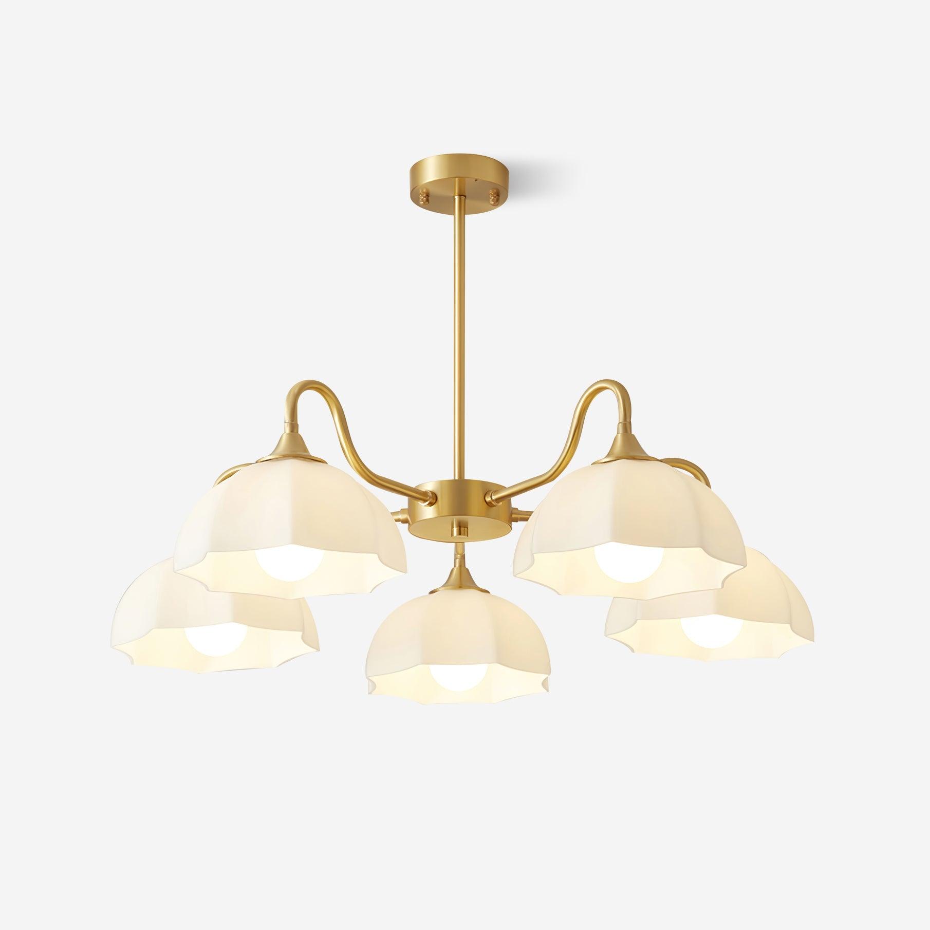 Octagonal Glass Bowl Chandelier-Homelova