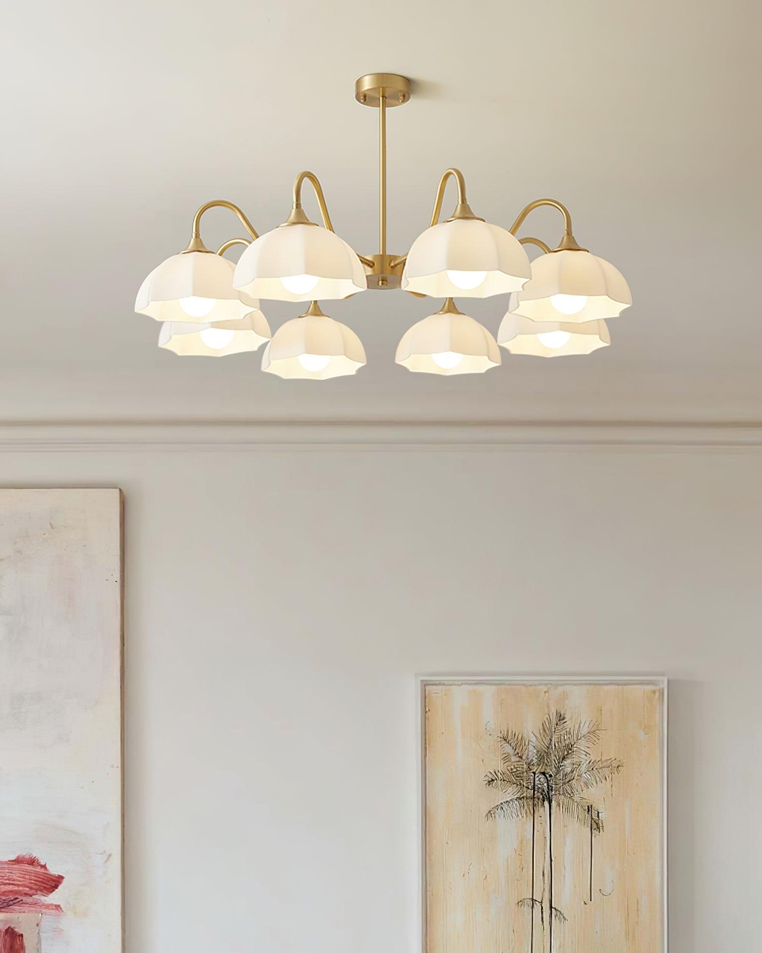 Octagonal Glass Bowl Chandelier-Homelova