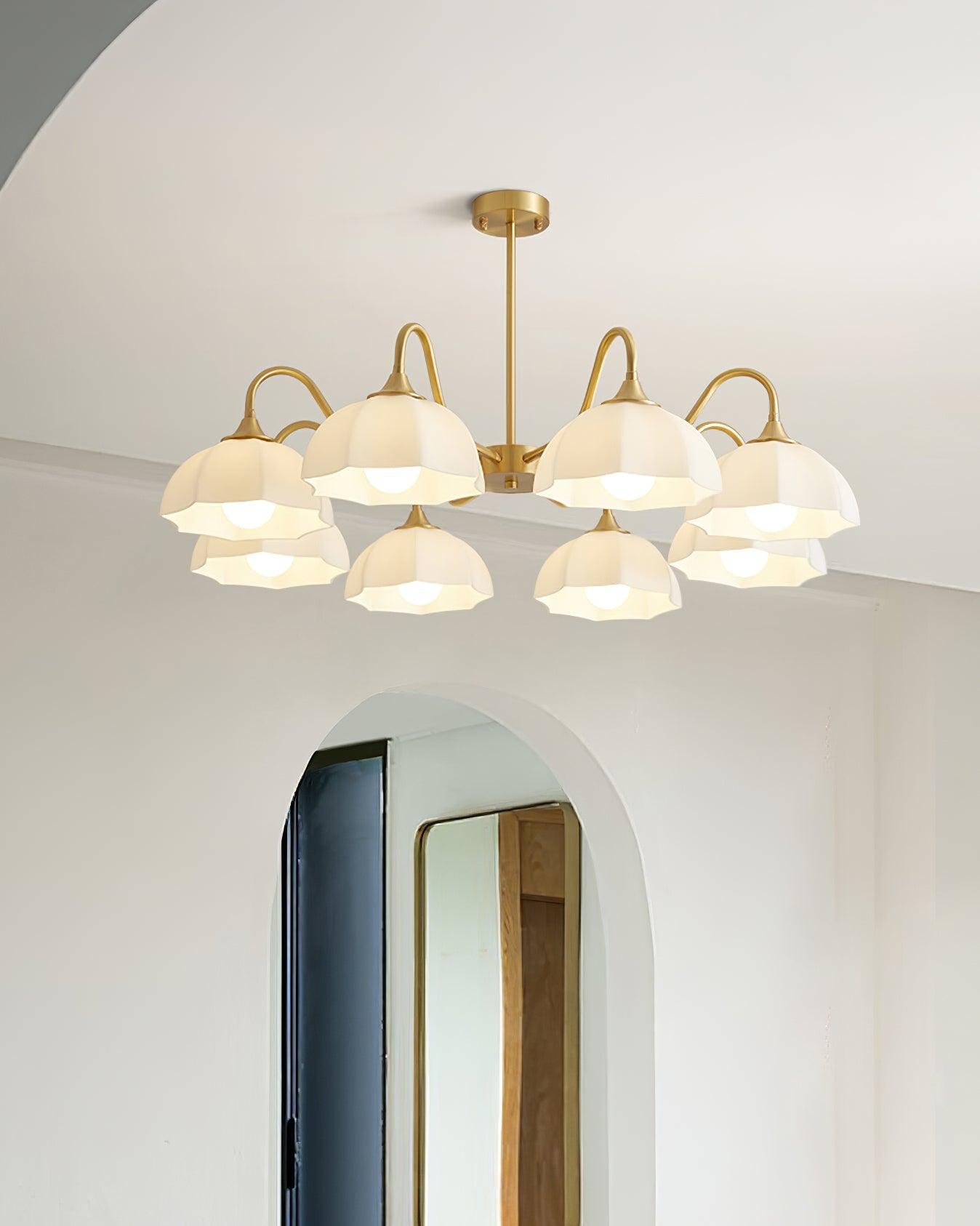 Octagonal Glass Bowl Chandelier-Homelova