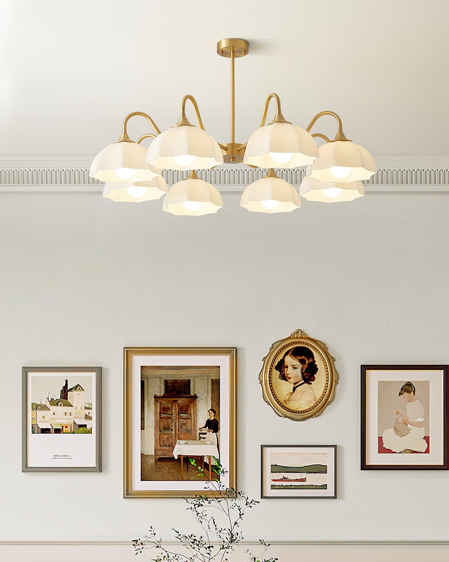 Octagonal Glass Bowl Chandelier-Homelova