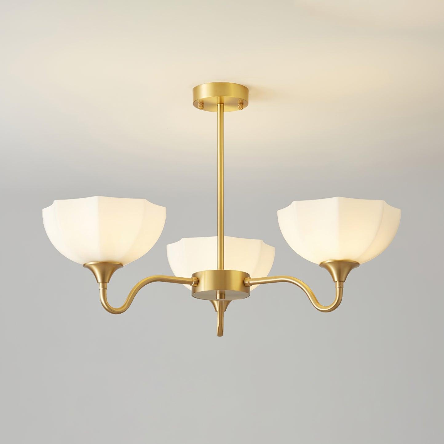 Octagonal Glass Bowl Chandelier-Homelova