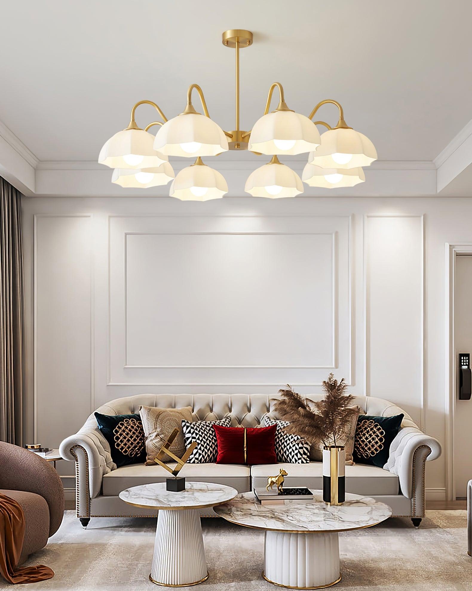 Octagonal Glass Bowl Chandelier-Homelova