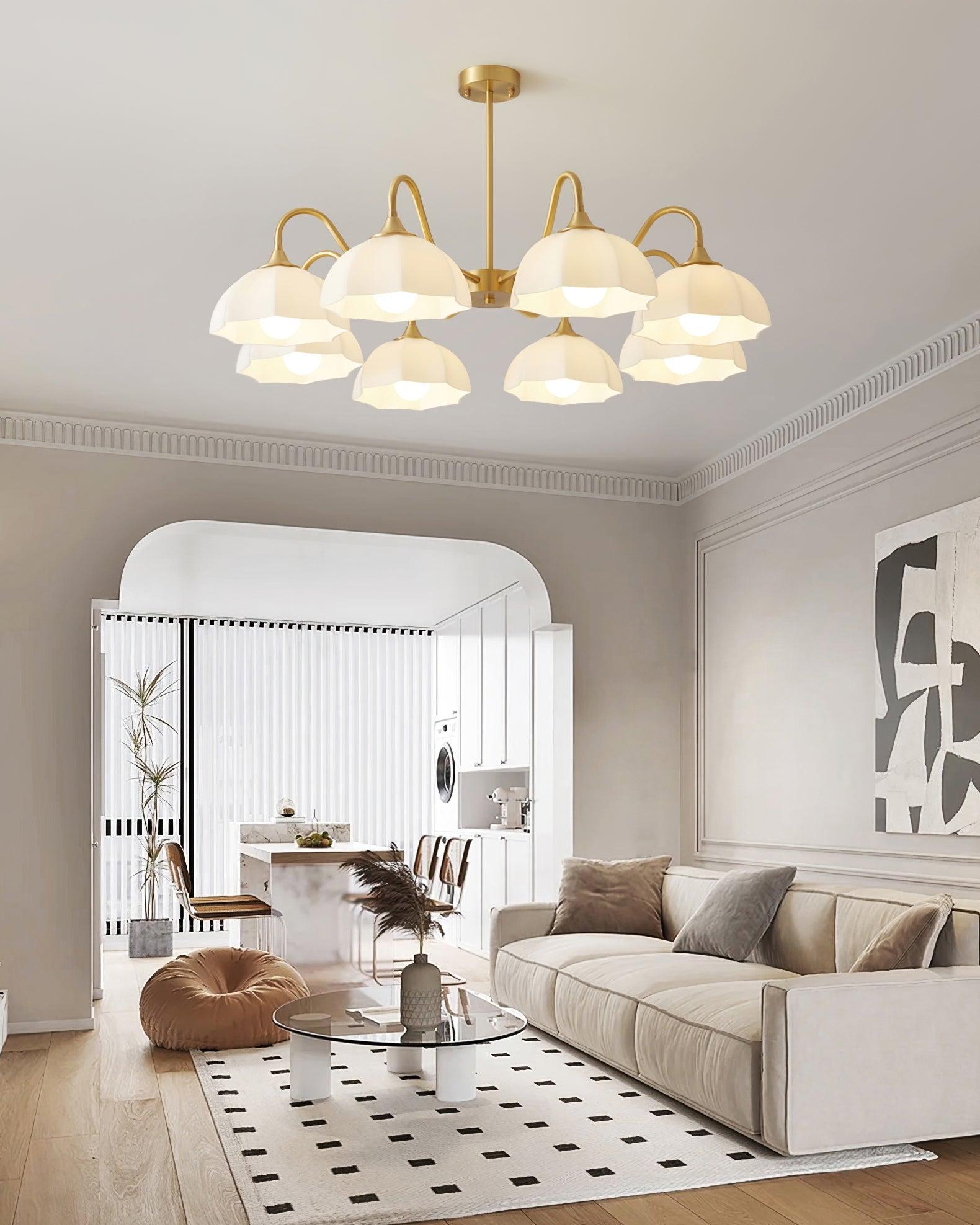Octagonal Glass Bowl Chandelier-Homelova
