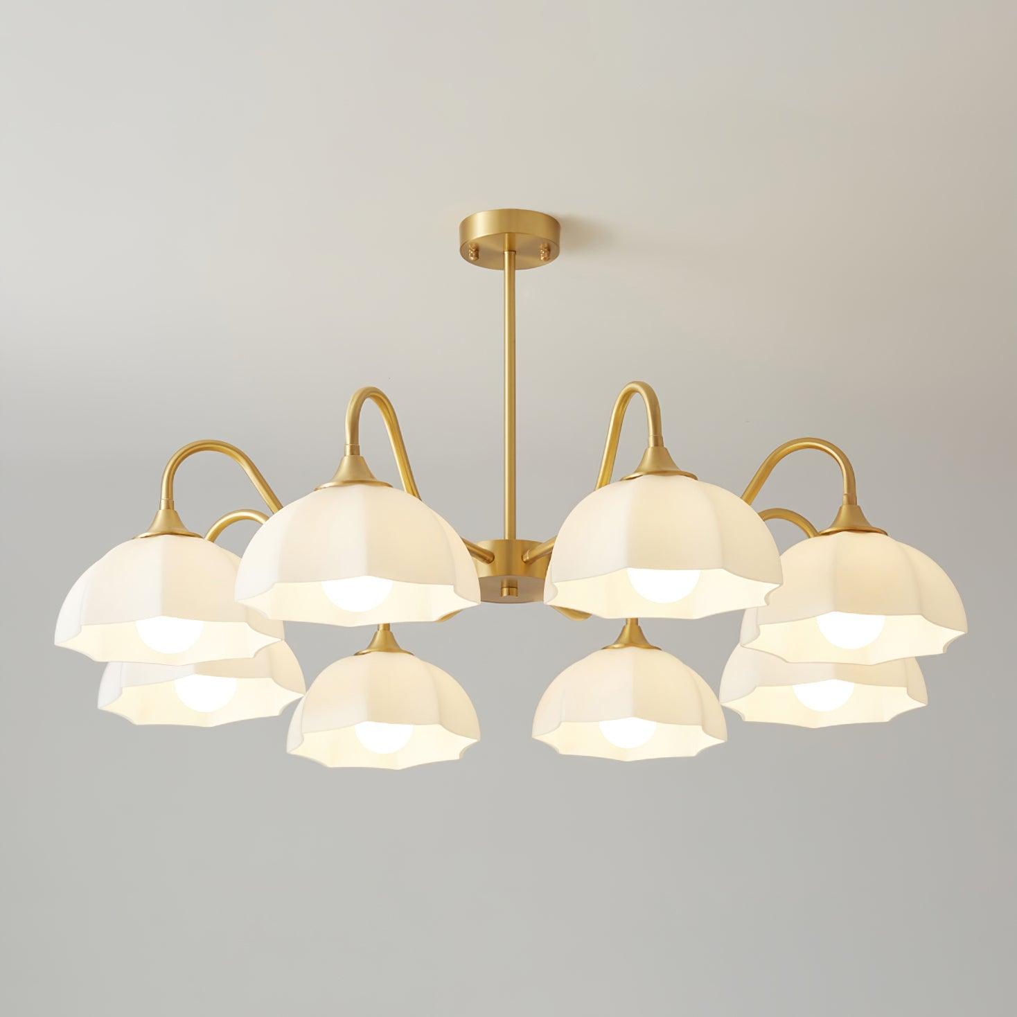 Octagonal Glass Bowl Chandelier-Homelova