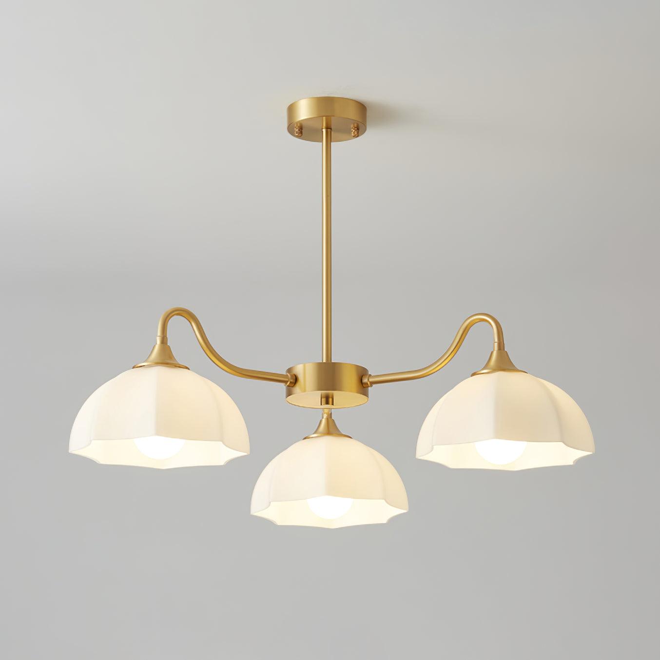 Octagonal Glass Bowl Chandelier-Homelova
