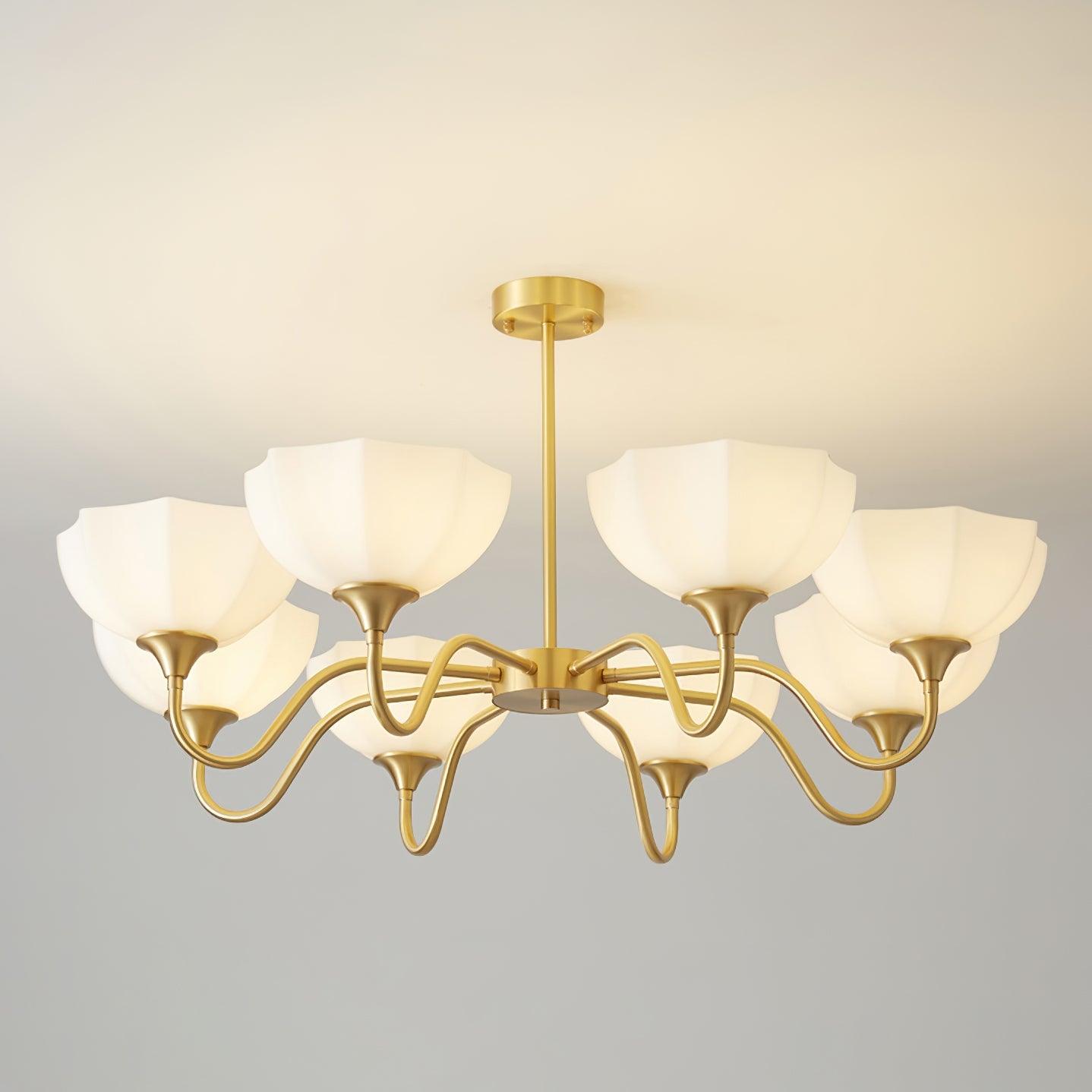 Octagonal Glass Bowl Chandelier-Homelova